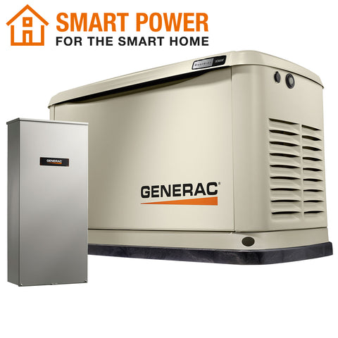 Generac Guardian 7172 10kW Aluminum Automatic Home Standby Generator with WiFi + 16-Circuit Transfer Switch
