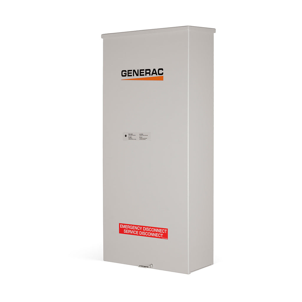 Generac 9939 - Integrated Surge Protection (SPD) 200A Service Entrance Rated Automatic Transfer Switch, Integrated Load Center 20 Space 40 Circuit