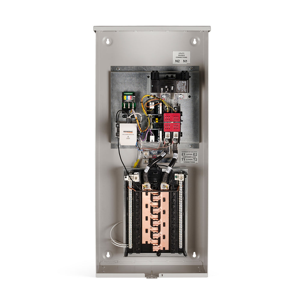Generac 9939 - Integrated Surge Protection (SPD) 200A Service Entrance Rated Automatic Transfer Switch, Integrated Load Center 20 Space 40 Circuit