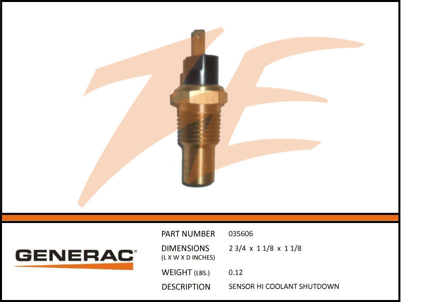 Generac 035606/G035606 High Coolant Temp Shutdown Sensor – Ziller Electric