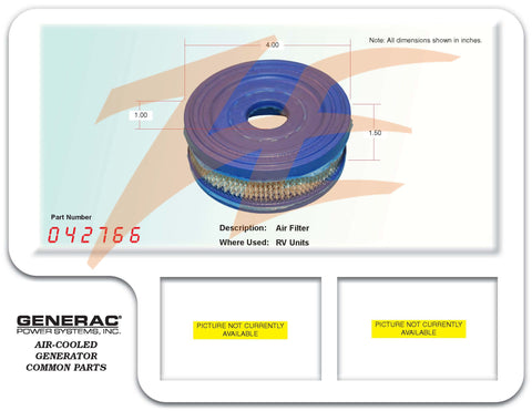 Generac G042766 RV Air Filter