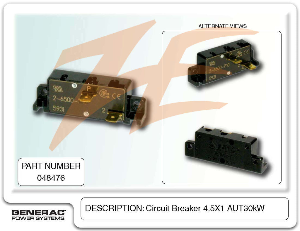 Generac 048476/G048476 Circuit Breaker 4.5A 1 Pole 30kW Auto DPE Breaker