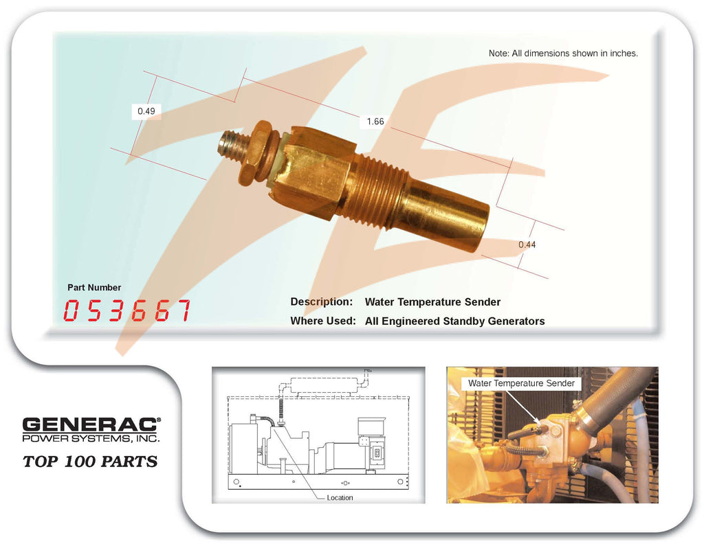 Generac G053667 Water Temperature Sender