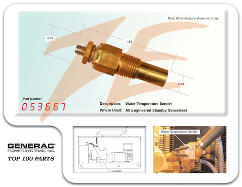 Generac G053667 Water Temperature Sender