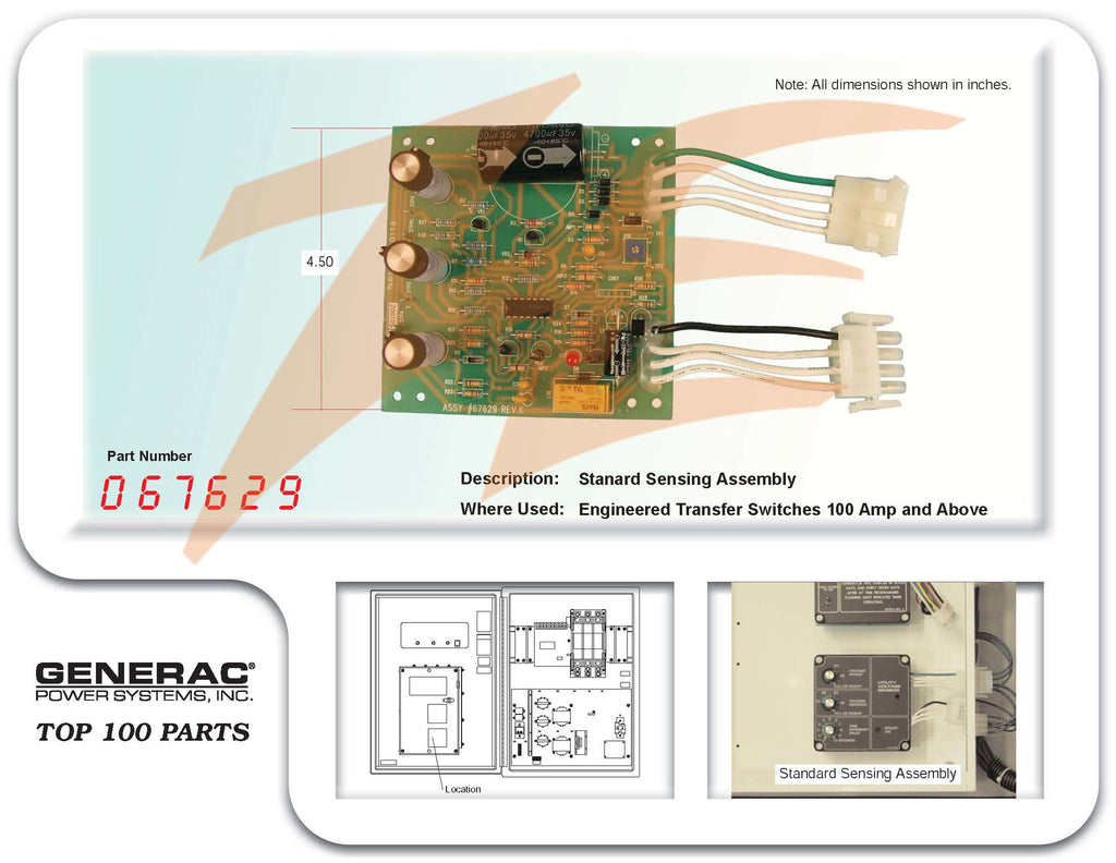 067629 / 0676290SRV Standard Sensing Assembly