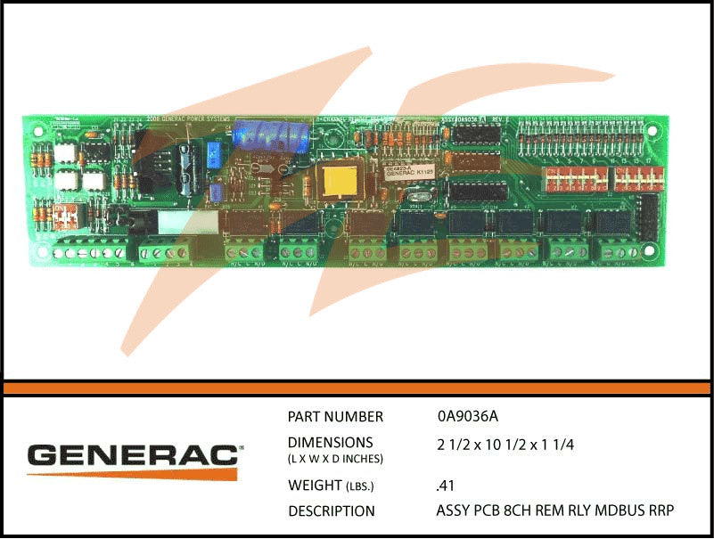0A9036A Assembly PCB 8Ch Remote Relay Modbus RRP