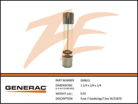 FUSE 7.5AXBK/AGC7.5X W/22670