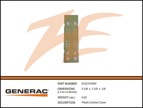 0C2237ASRV Plastic Contact Cover for 100A