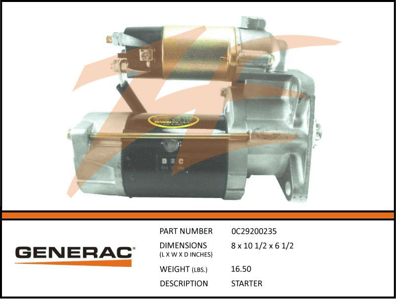 Generac 0C29200235 Starter DROP SHIP ONLY