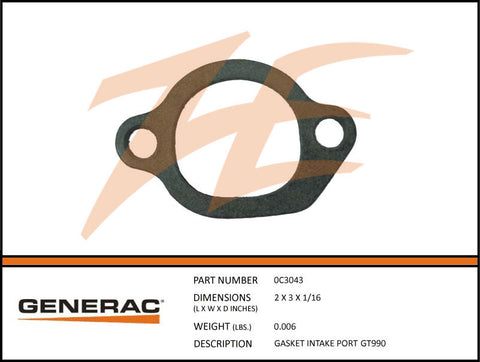 0C3043 Intake Gasket 990/992/999