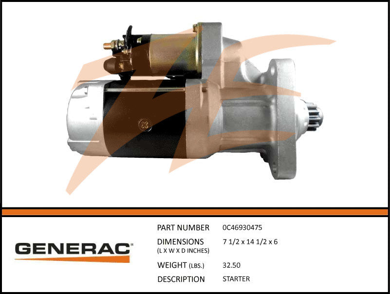 Generac 0C46930475/0C4693A475 Starter DROP SHIP ONLY