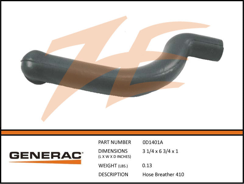 Generac 0D1401A Breather Hose 410cc Air Cooled