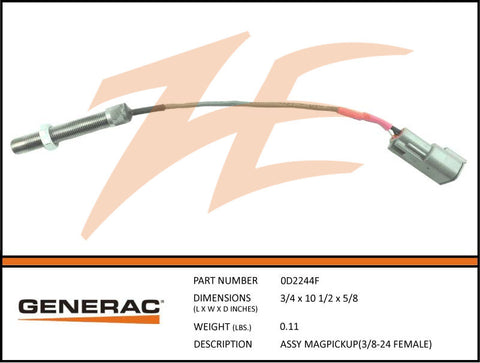 Generac 0D2244F Mag Pickup Assembly 3/8-24 (Female Connector)