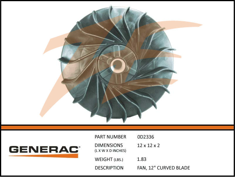 Generac 0D2336 12" Curved Blade Fan