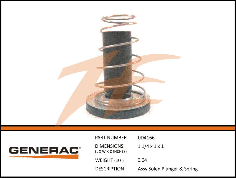Generac 0D4166A Fuel Regulator Solenoid Spring and Plunger Assembly