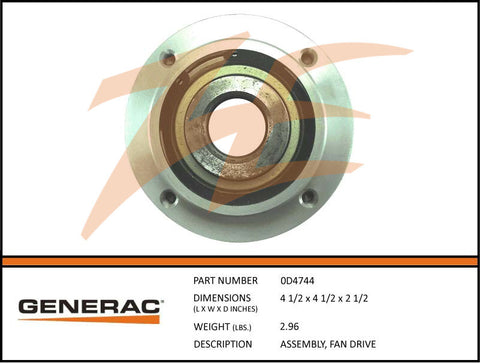 Generac 0D4744 Fan Drive Assembly DROP SHIP ONLY