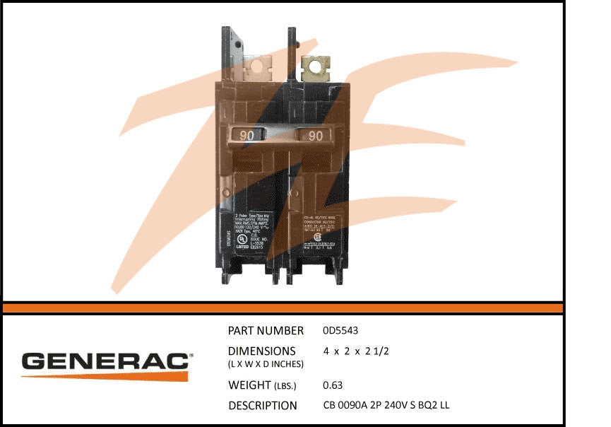 CB 0090A 2P 240V S BQ2 LL