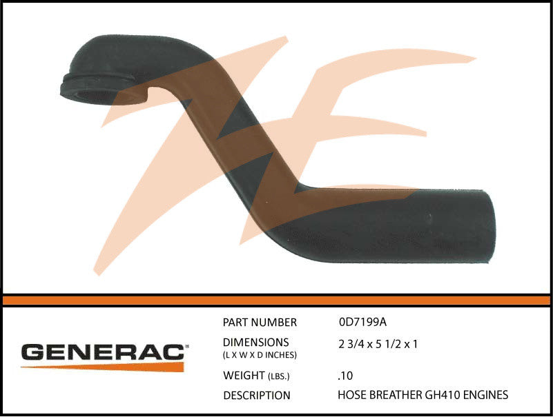 Generac 0D7199A Breather Hose 410cc Engines