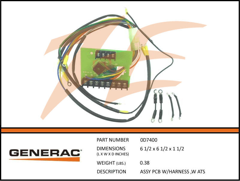 Generac 0D7400 PCB Assembly w/Harness W Type ATS