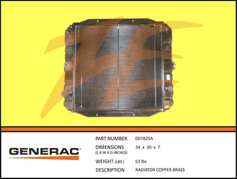 Generac 0D7825A Radiator DROP SHIP ONLY