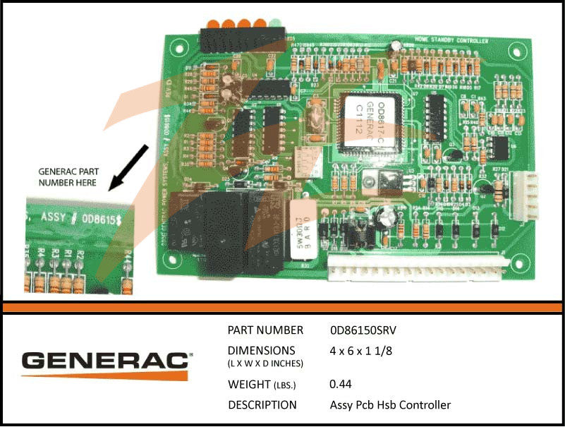 Generac 0D86150SRV Printed Circuit Board