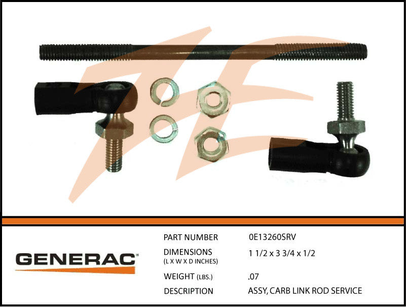 Generac 0E13260SRV Carburetor Link Rod Assembly
