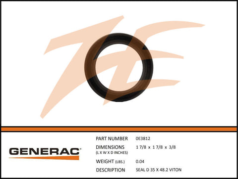 Generac 0E3812 Seal 35 X 48.2 Viton