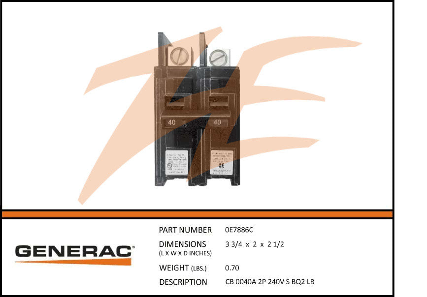 CB 0040A 2P 240V S BQ2 LB