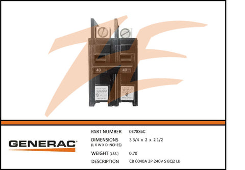 CB 0040A 2P 240V S BQ2 LB