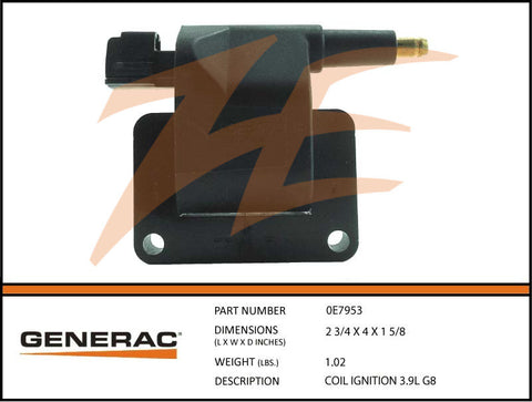 Generac 0E7953 Ignition Coil 3.9L G8
