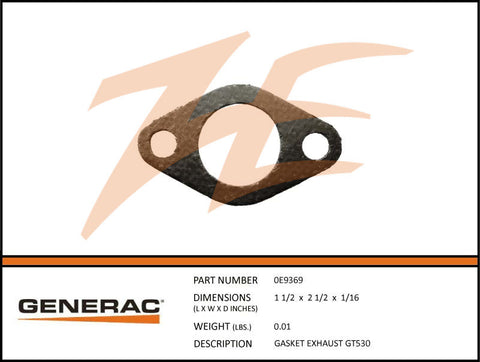 Generac 0E9369 Exhaust Gasket GT530