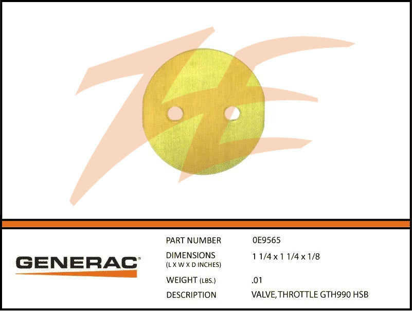 Generac 0E9565 Throttle Valve GT990
