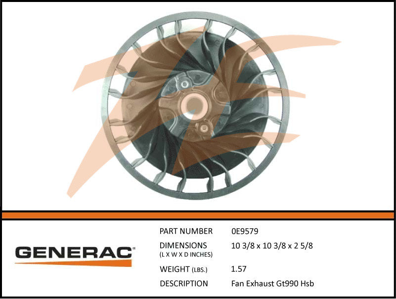 Generac 0E9579 Exhaust Fan GT990