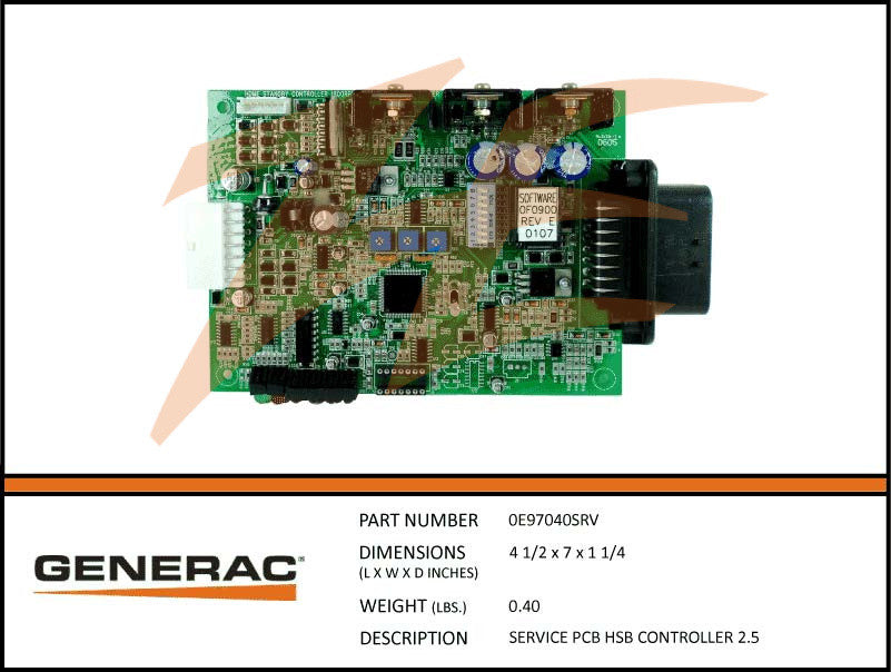 Generac 0E97040SRV PCB Controller Assembly 2.5L