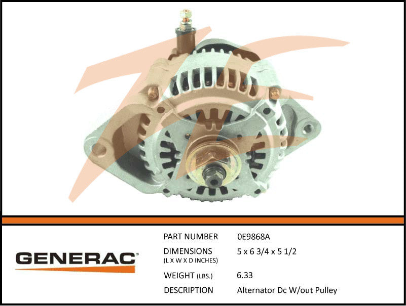 Generac 0E9868A DC Alternator Without Pulley