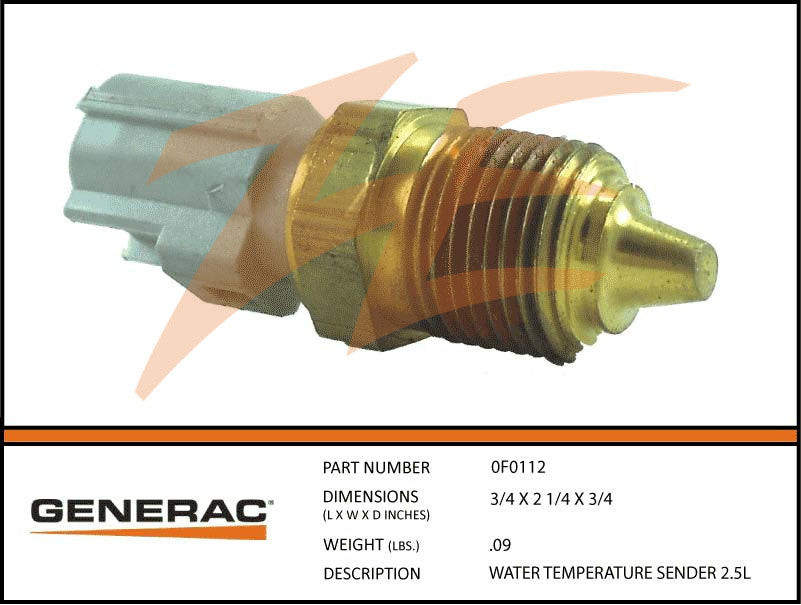 Generac 0F0112 Water Temp Sender 2.5L DROP SHIP ONLY