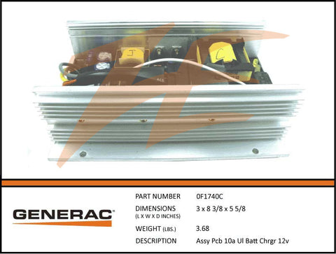 Generac 0F1740C PCB 10A 12V Battery Charger Assembly