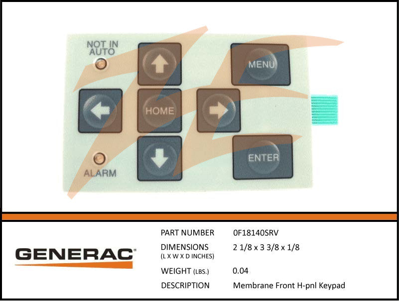 Generac 0F18140SRV H-Panel Keypad Membrane