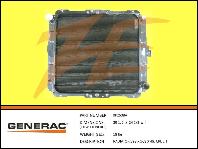 Generac 0F2608A / A0006074185 Radiator 598 X 568 X 49