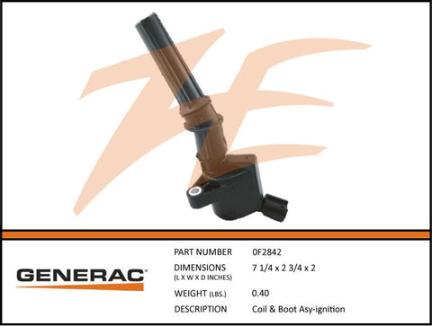 Generac 0F2842 Ignition Coil and Boot Assembly