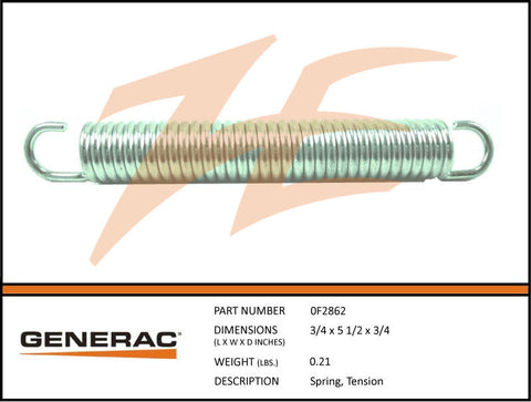 Generac 0F2862 Tension Spring