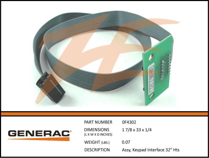 Generac 0F4302 Keypad Interface Assembly HTS 32"