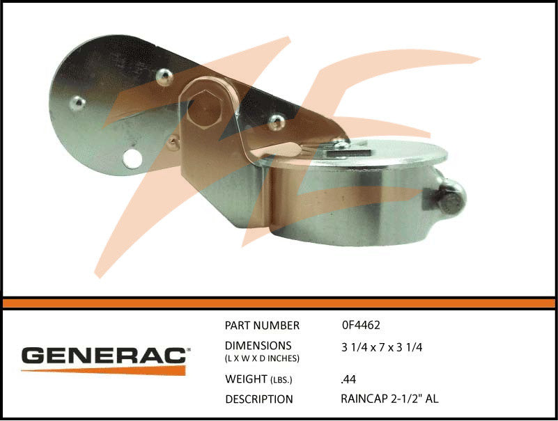 Generac 0F4462 Raincap 2-1/2" Aluminum