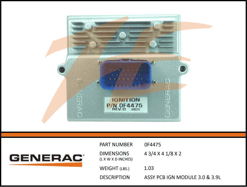 Generac 0F4475 PCB Ignition Module Assembly 3.0L & 3.9L DROP SHIP ONLY