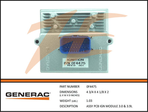 Generac 0F4475 PCB Ignition Module Assembly 3.0L & 3.9L DROP SHIP ONLY