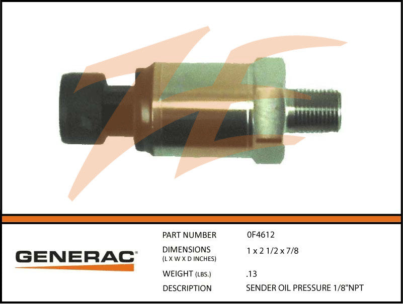 Generac 0F4612 Oil Pressure Sender 1/8" NPT