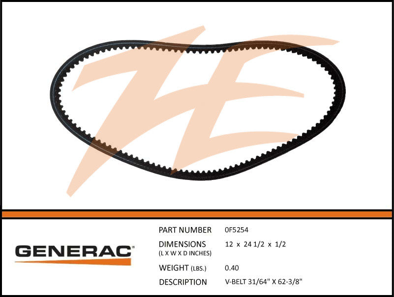 V-BELT 31/64 X 62-3/8