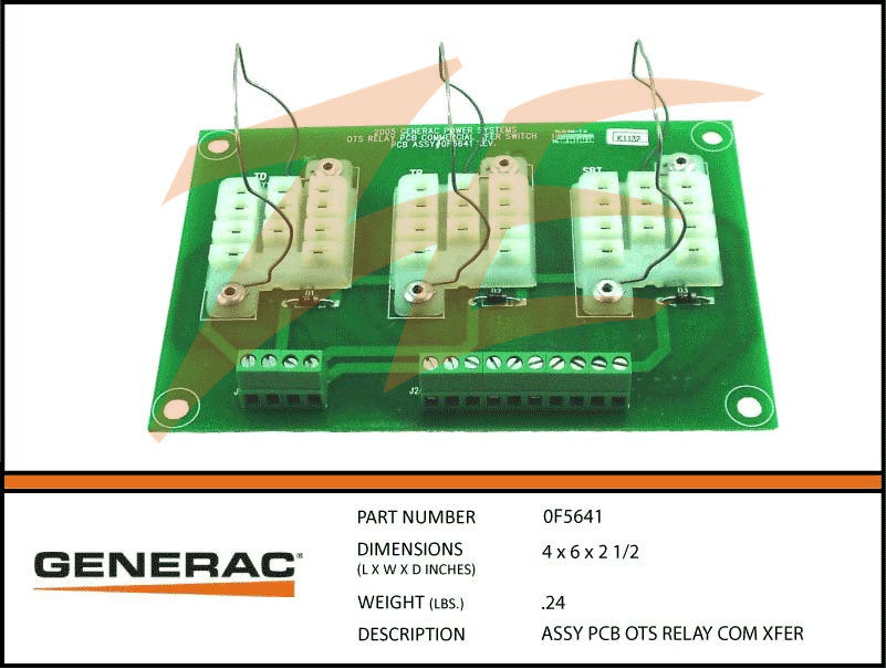 Generac 0F5641 OTS Relay PCB Assembly Transfer Switch