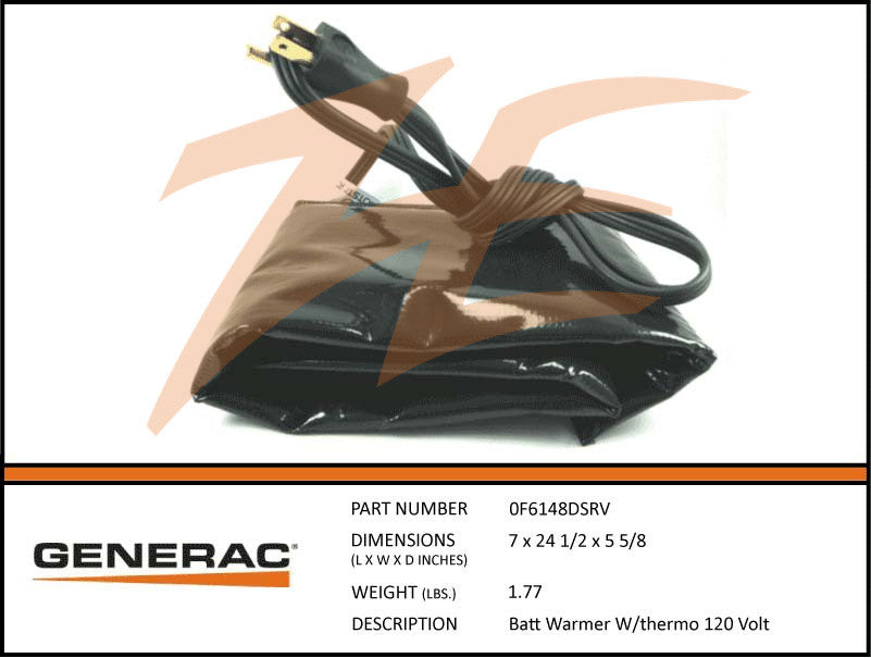 Generac 0F6148DSRV Battery Warmer W/Thermostat 120V DROP SHIP ONLY
