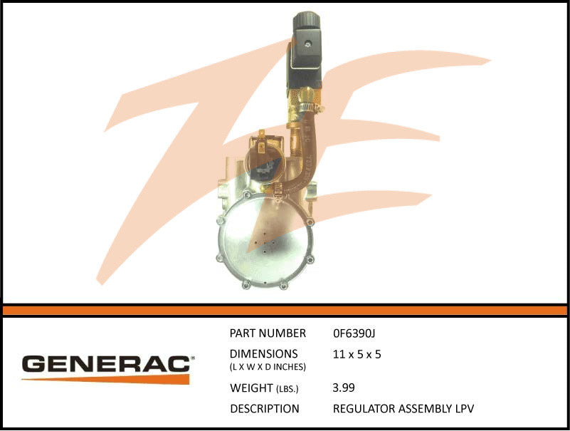 Generac 0F6390J Fuel Regulator Assembly LP